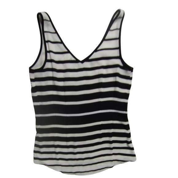 Cache Women's Tank Top Striped Sleeveless V-Neck Blouse Casual Top XS Blk & Wht - Picture 10 of 10